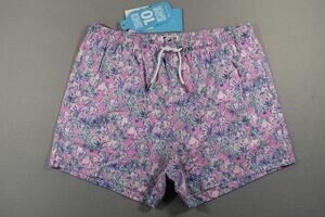 Bermies Swim Trunks Mens M Pink Elephant Jungle Tropical 3.5" Inseam Lined